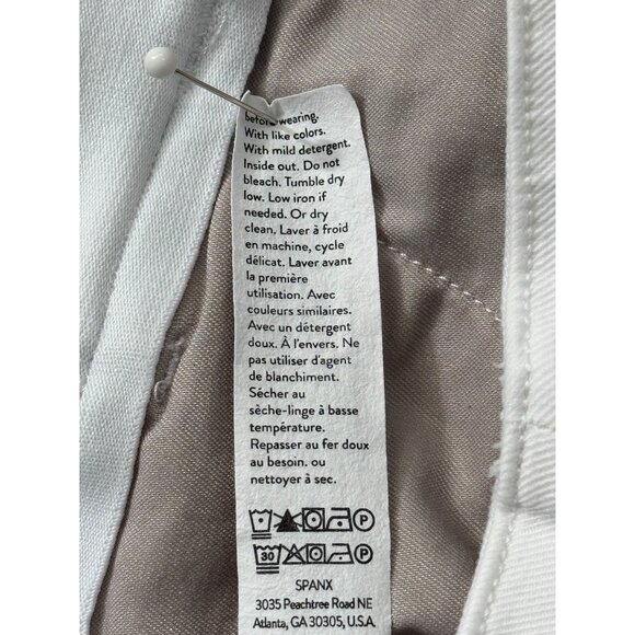 Spanx White Wide-Leg Cropped Pants Womens Cotton Blend Pull-On Size L - Picture 10 of 10